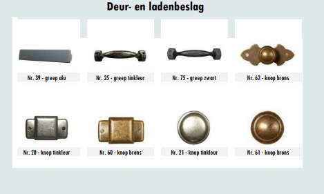 Alta meubelen deur en ladenbeslag,bed,kast,commode